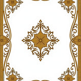Ornate Medallion Tapestry with Classical Damask(Brown)