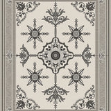 Vintage Distressed Medallion Floral Damask Elegant Heirloom(Beige)