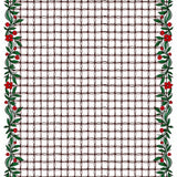 Checkerboard Plaid with Frosted Berry Garlands(Brown)