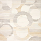 Cream Modern Round Geometric Circle Accent(Beige)