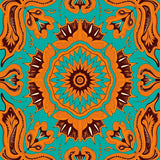Floral Interlocking Medallions with Novelty Boho (Orange)