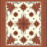 Sunset Medallion with Intricate Botanical Motifs(Brown)