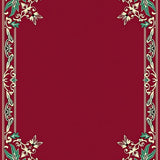 Holly Berry Motif with Vintage Scrollwork and Festive Accents(Red)