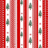 Festive Highland Check with Whimsical Pine Sprig Overlay(Red)