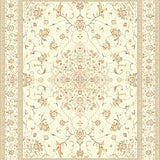 Stylish Neutral Print Area Contemporary Beige Medallion Design(Beige)