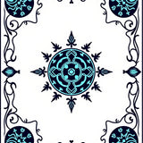 Rosette Craftwork With Symmetrical Vine (Black)