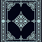 Traditional Floral Damask Ornate Sophisticated Symmetrical Design (Black) - ODIKA