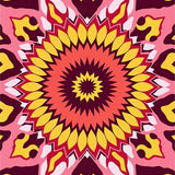 Retro Sunburst Mosaic with Abstract Boho Petals and Festive Details(Pink)