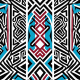 Aztec Revival Stripe Motif with Abstract Chevron (Black)