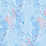 Celestial Dot Cascade with Scattered Constellation Motifs and Gentle Pastel Wash (Blue)