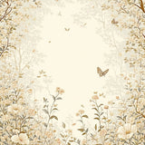 Whimsical Flower Garden Beige Non Slip Entryway Bloom(Beige)