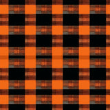 Charming St. Patrick Day Area Rug with Buffalo Plaid and Shamrock Design(Orange)