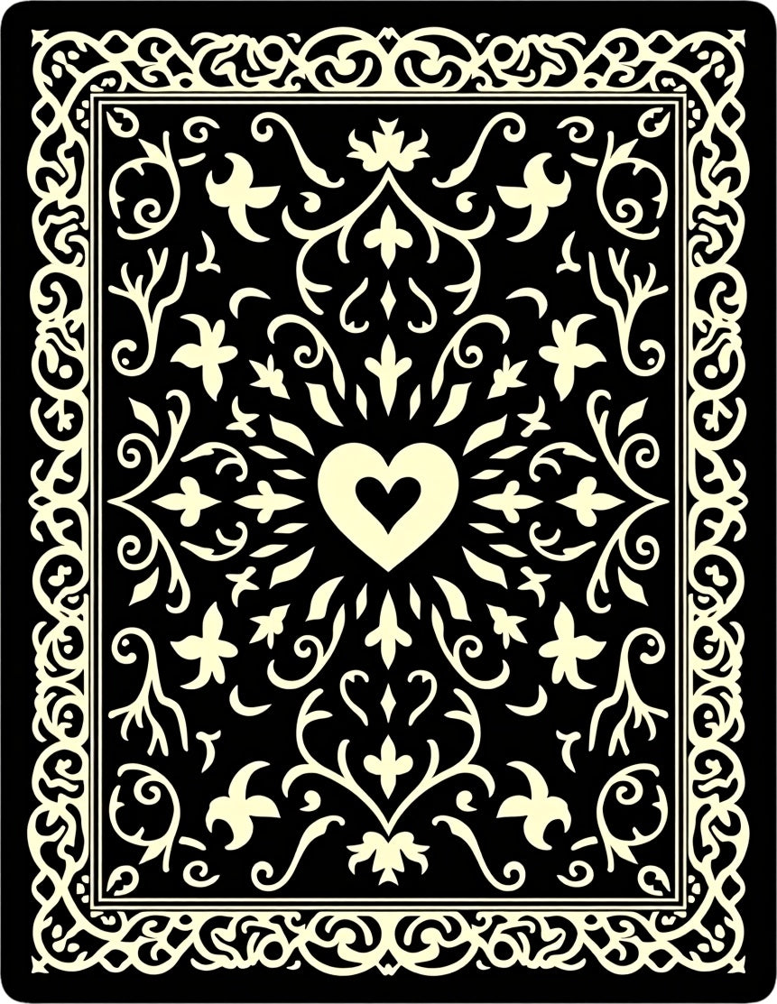 with Swirling Petal Motif and Ornate Border (Black) - ODIKA