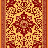 Luxurious Medallion Plush Trellis Swirl Elegant (Orange)