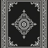 Traditional Damask Paisley with Ornamental Border Framework(Black)