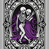 Gothic Skeleton Couple Dancing Eternal Romance Area(Black)