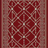 Antiqued Lattice Filigree Jewel Embellished Craftwork(Red)