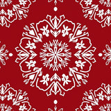 Festive Snowflake Medallion Winter Holiday Accent Throw(Red)