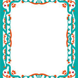 Elegant Borderline Patterned with Symmetrical Interlocking Motifs (Turquoise)
