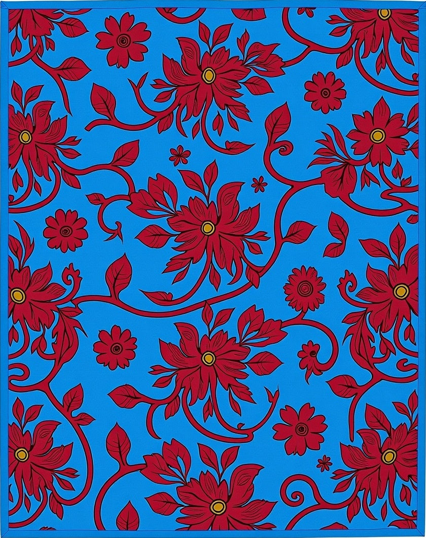 Traditional Vine with Cascading Flower Clusters (Blue) - ODIKA