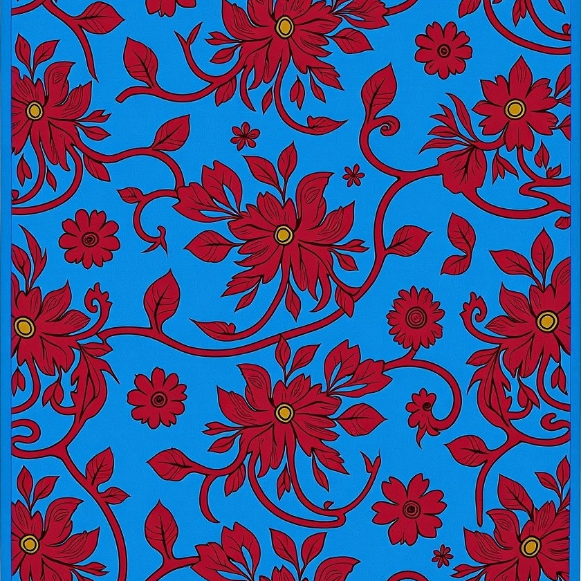 Traditional Vine with Cascading Flower Clusters (Blue) - ODIKA