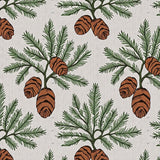 Pine Cone Forest Branch Welcome with Evergreen Needle(Brown)