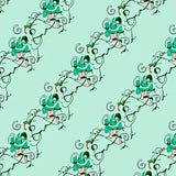 Vintage Botanical Scroll Cascade (Green) - ODIKA