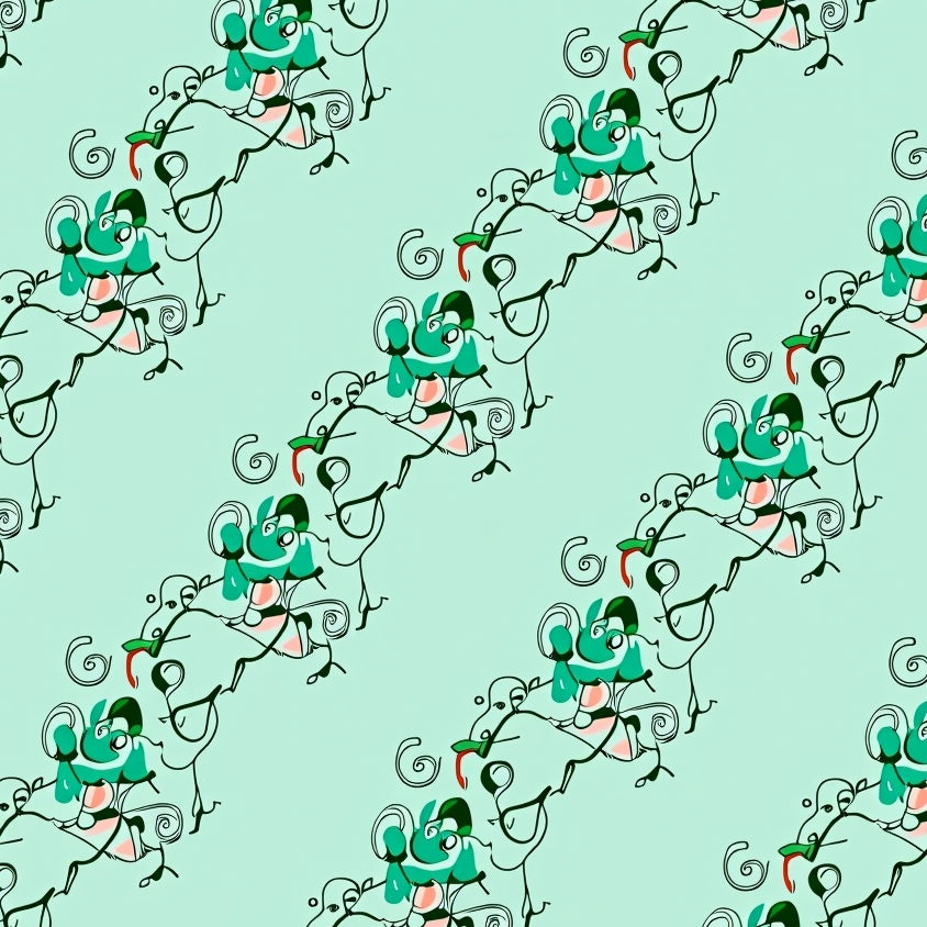 Vintage Botanical Scroll Cascade (Green) - ODIKA