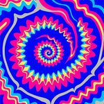 Tie Dye Spiral Burst Retro Vintage Effects (Blue) - ODIKA