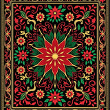 Classic Holiday Floral Tapestry with Festive Botanical Swirls(Black)