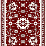 Festive Yuletide Interlocking Nordic Snowflake Holiday Pathway(Red)