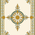 Elegant Medallion Motif Featuring Ornate Interlocking Floral Accents (Ivory) - ODIKA