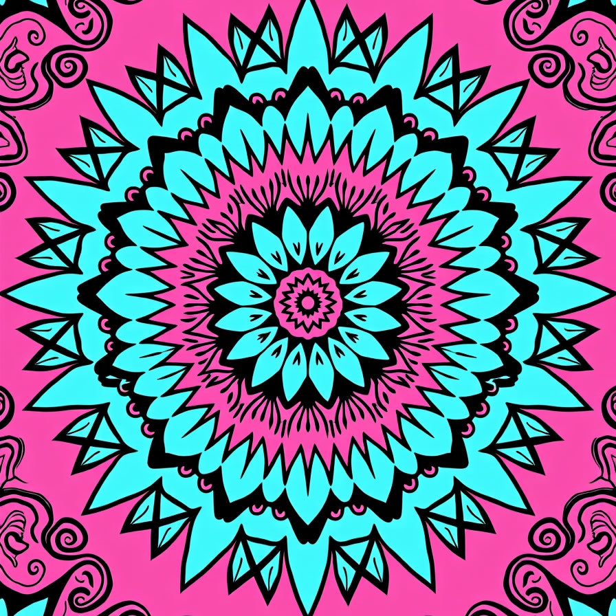 Sunburst with Symmetrical Petal Radiating (Pink) - ODIKA