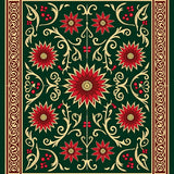 Jolly Poinsettia Scrollwork Baroque Floral with Berry Embellishments(Green)