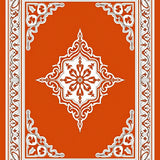 Inspired Medallion with Intricate Border Accents(Orange)