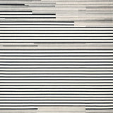 Graphic Striped Black and White Low Pile Floor Covering(Black)