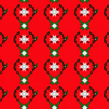 Festive Argyle Patchwork with Stylized Starbursts and Holly Details(Red)