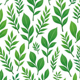 Botanical Garden Leaves Branches Nature Inspired Foliage(Green)