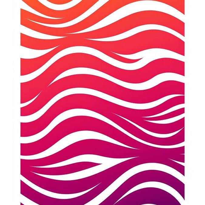 Sunset Cascade Ombre Waves Contemporary Artistic (Orange) - ODIKA