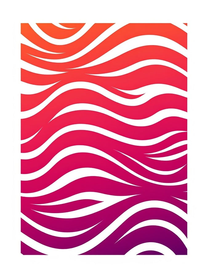 Sunset Cascade Ombre Waves Contemporary Artistic (Orange) - ODIKA