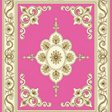 Scrollwork Arabesque with Floral Rosette Motifs(Pink)