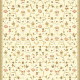 Beige Bloom Scallop Floral Medallion Area(Beige)