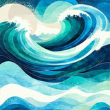 Serene Oceanic Flow Design(Blue)