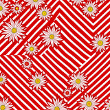 Cane Stripe with Poinsettia Blossom Details(Red)