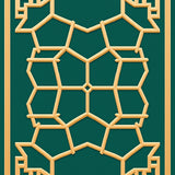 Abstract Hexagonal Honeycomb with Contemporary Art Flourishes(Green)