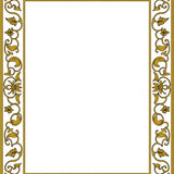 Art Nouveau Leaf Scroll with Ornate Rose Skull Details(Gold)