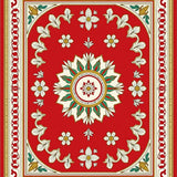 Festive Petal Medallion Vintage Style Floral(Red)