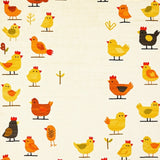 Gallinaceous Gatherings Beige Runner Whimsical Chicken Design Art(Beige)