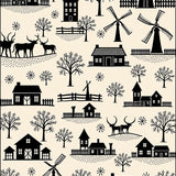 Rustic Path Vintage Countryside Illustration(Ivory)