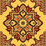 Vintage Inspired Floral Medallion with Interlocking Abstract Motifs(Yellow)